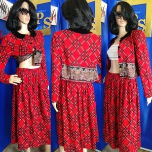 Vintage plaid skirt & top